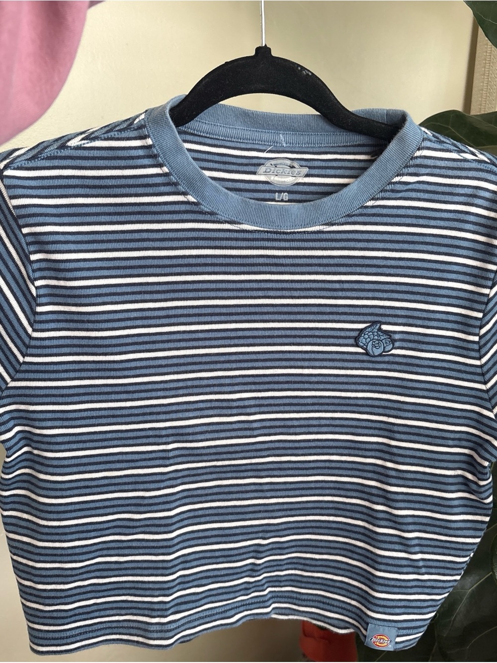 Dickies Blue and White Striped Crew Tee